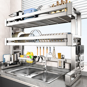 Youxi 304 stainless steel kitchen sink rack multi-functional bowl and plate storage rack sink bowl and plate chopstick barrel 304 single layer 66cm main rack + fully equipped set