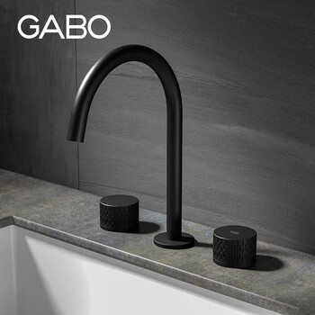 Gabo home sink basin faucet kitchen island basin faucet double hole faucet 19sy015-hd matte black 19sy015-hd