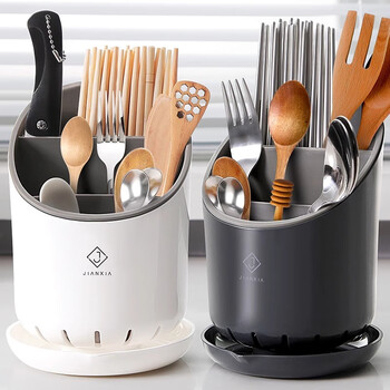 Jianxia chopstick storage rack chopstick cage chopstick basket storage box multifunctional chopstick cage chopstick barrel kitchen tableware household drainage barrel white removable