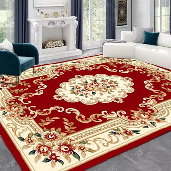 Large size thickened carpet for home living room coffee table mat bedroom full european style new chinese style carpet can be customized classic red 2.4 meters wide * 3 meters long full sheet (non-returnable and non-exchangeable)