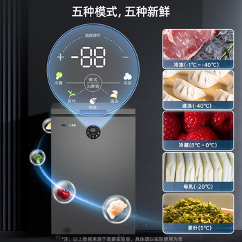 Meiling minus 40 degrees commercial large-capacity refrigeration freezer single temperature horizontal refrigeration freezer refrigerator energy-saving supermarket commercial freezer -40 degrees steel bladder 100 liters electronically controlled ultra-low temperature 100l