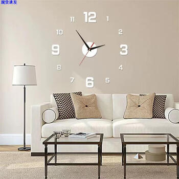 Kachi muning acrylic frameless clock 3d three-dimensional clock wall sticker simple creative digital luminous silent living room bedroom number silver 50cm (b style) ready in stock quick delivery diameter