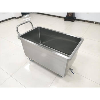 Huili food pharmaceutical factory stainless steel tank car dust-free clean workshop 304 201 material car receiving car turnover truck bucket stainless steel original color 460l