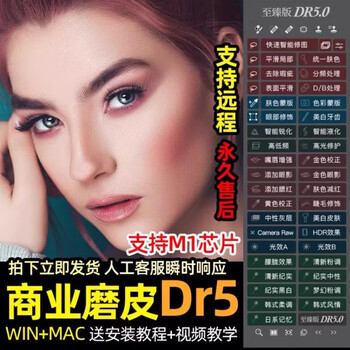 Dr5 microdermabrasion plug-in remote installation to the ultimate version one-click photo editing, whitening, color matching and makeup mac/win supports m1-4 win computer store manager remote installation recommended