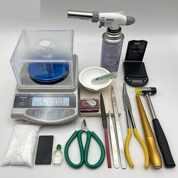 Jphznb gold identification and inspection tools set, smelting hand-made gold and silver jewelry processing full set, consignment house inspection gold inspection set one