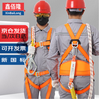 Xinbailong five-point anti-fall safety belt for high-altitude operations, buffer bag, 2-meter rope, double hooks bl-z71