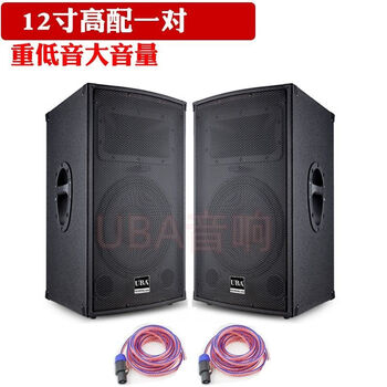 Uba professional high-power 1215-inch audio stage wedding outdoor karaoke shop conference square dance performance speaker high-end 12-inch audio pair (2 pieces) + wire