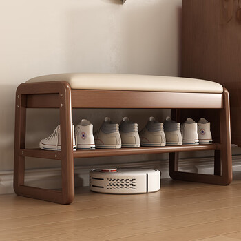 Chujun home door shoe changing stool entry cabinet can sit light luxury storage stool long sofa stool bed end storage stool furniture 60cm with storage walnut color