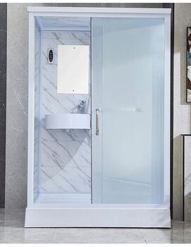 Integrated bathroom shower room with base assembled one-piece finished mobile door bathroom shower room rural area 1.2*1 meter economic model without toilet three panels does not include steam