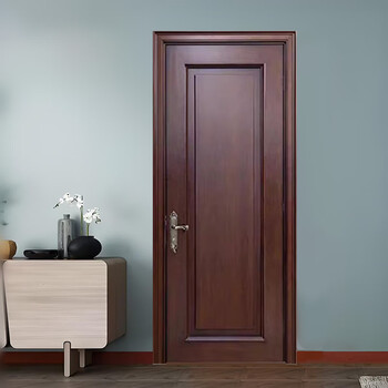 Thai oak solid wood door walnut wood door interior door painted door new chinese style bedroom door villa set door rubber wood painted door style 1