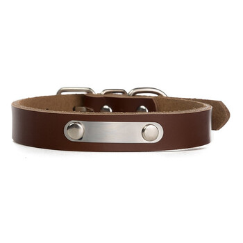 Dogstory cowhide dog collar dog collar small dog medium dog teddy corgi samoyed french bulldog collar brown xs size 1.5*30 (cm)