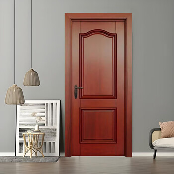Solid wood door, bedroom door, all solid wood oak door, painted door set door, villa interior door, room door, whole house customization, rubber wood solid wood painted door 1