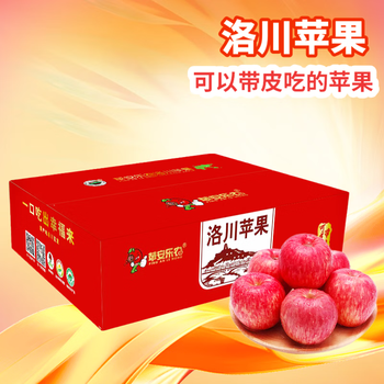 Luochuan apple (luochuanapple) sf authentic shaanxi yan'an luochuan apple shaanxi apple origin straight crispy sweet juicy can be eaten with the skin 12 pieces of 85mm large fruit each one is selected color box