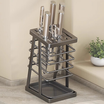 Pinyu knife rack kitchen rack table-mounted kitchen knife rack drainable knife rack chopstick cage integrated multi-functional rack