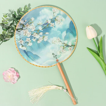 Extreme space fan ancient style round fan birthday gift summer fan chinese style photo dance fan hanfu female fan magnolia