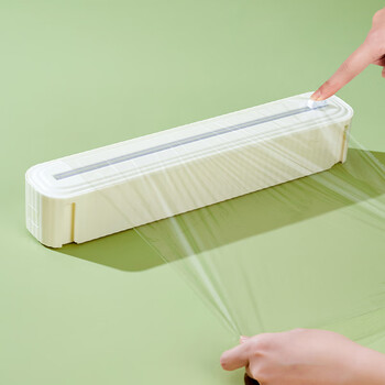 Mudingding plastic wrap cutter kitchen household food plastic wrap cutting box disposable plastic wrap tear-off box plastic wrap cutter (without magnetic suction cup hook)