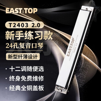 Dongfang ding 24-hole polyphonic harmonica student c key adult entry practice beginner harmonica t2403 professional performance level 2.0 #c key