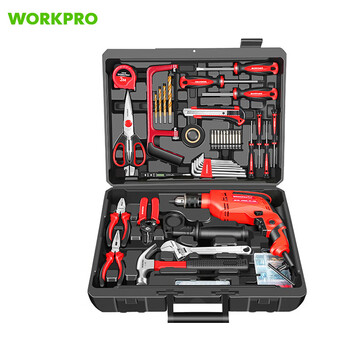 Wankebao (workpro) 170-piece tool set home decoration repair tool box electric drill hand drill impact drill electric screwdriver set