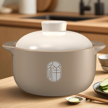 Kangshu casserole household large-capacity ceramic soup pot dry-burning non-cracking gas stove can be used for high-temperature casserole stone pot kangshu rice casserole suitable for 3-5 people 3.8l