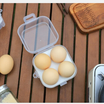 An junsheng camping outdoor egg storage box with egg tray, anti-fall and shockproof, portable transparent plastic box grid beauty egg packaging box, 4 grid egg box, 1 pack, anti-fall and shockproof