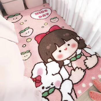 Children's room carpet girl bedside carpet bedroom carpet thickened girl cute princess style imitation carpet 60 cute rabbit girl imitation 200*300cm imitation