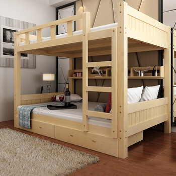 Laikexuan children's bunk bed double-layer solid wood bunk bed staff dormitory student bed width 1.2 meters long 2 meters