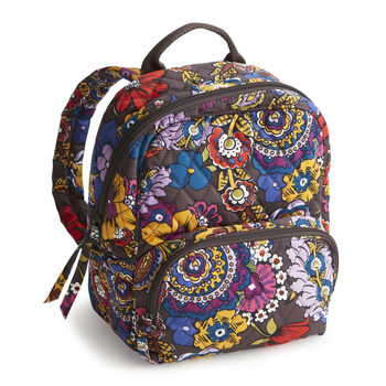 Vera bradley women's cotton mini backpack 22.86cm floral pattern daily commuting colorful bouquet one size