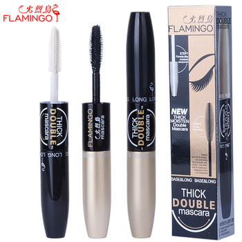 Flamingo mascara is curling, slender, thick, not easy to smudge, easy to color, waterproof and sweat-proof, has clear roots, girlfriend’s birthday gift, velvety double-headed mascara