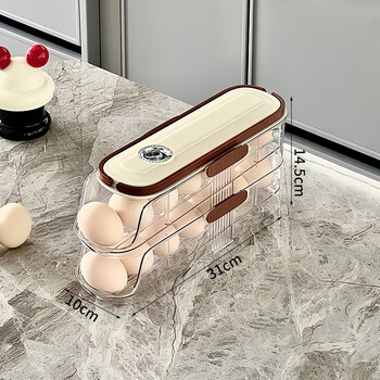 Speng refrigerator storage box egg box fruit frozen dumpling box stackable plastic sealed box food storage box single row style stackable detachable design 2 layers