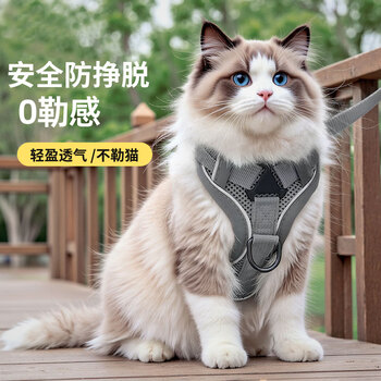 Zigman cat traction rope adjustable vest-style harness when going out to prevent break-away cat walking rope pet supplies