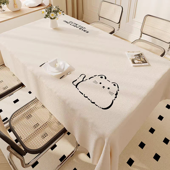 Cream style tablecloth ins cartoon cute tablecloth light luxury table mat coffee table cloth bedroom dormitory desk cloth tln01 120x80 cm (commonly used in dormitories)