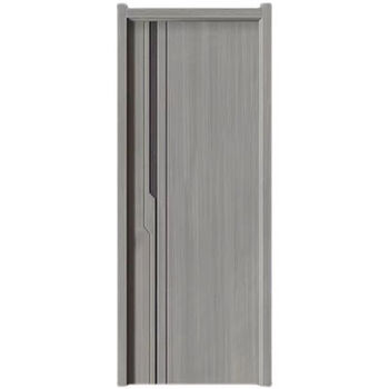 Modern interior door carbon crystal door solid wood composite door bedroom unpainted door soundproof interior door complete set of home technology wood-no. 3 (grey) carbon crystal door single door leaf