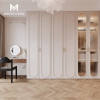 Margo cream style integrated wardrobe cloakroom bedroom furniture master bedroom wardrobe bookcase bedside table integrated prepaid deposit