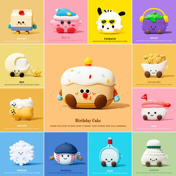 Jinrong is suitable for huawei freebuds6i protective cover, new freebus5i protective case, freebuds6 wireless bluetooth headset cover, cake food soft shell headphone box shell, birthday cake man soft shell, huawei freebuds 6i/5i universal