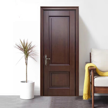 New chinese style bedroom door oak solid wood door walnut wood door interior door paint door villa room door custom rubber wood solid wood paint door 1