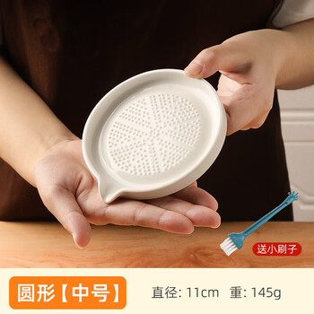 Japanese ginger paste artifact ceramic baby food supplement grinder manual small baby fruit paste garlic paste grinding disc upgraded thickened c round medium size comes with a small brush grinding artifact for easy cooking