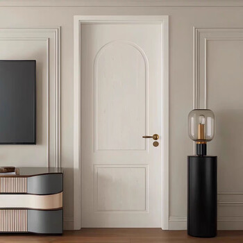 French solid wood door, painted door, cream style composite door, bedroom door set, interior door, white wooden door, whole house customization, solid wood composite painted door 1