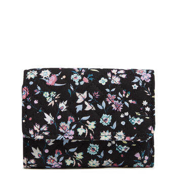 Vera bradley women's cotton riley compact wallet with rfid protection, botanical ditsy botanical ditsy one size