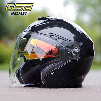 Gsbgsb helmet g-263 motorcycle helmet bluetooth headset dual lens 3c certified winter warm 3/4 helmet