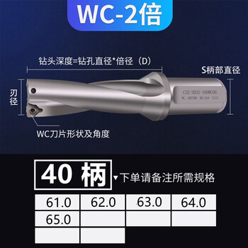 Chuangjingyi chooses fast drilling u drill tool bar water-jet drill reaming violent drill bit 2d3d4d5dwc blade cnc deep hole drill bit wc2 times 61-65