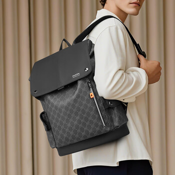 Mark huafei high-end light luxury backpack men's large capacity 16-inch computer bag college student bag men's business travel backpack