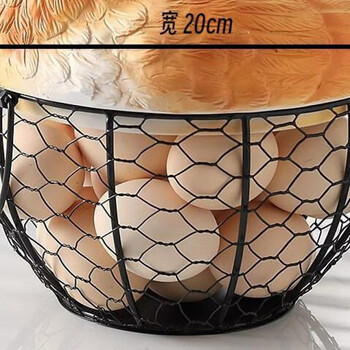 Xushansi hen storage basket iron art household egg potato garlic container decoration kitchen table squirrel space prop accessories (imitation egg)