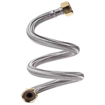 Jomoo new 304 stainless steel braided water pipe hose water heater hot and cold water inlet double copper head hose toilet water inlet pipe copper head 304 steel wire explosion-proof encrypted pipe copper cap 70 cm 4 points universal/regardless of hot and cold