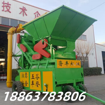 Wen yijia seven-axis forklift feeding corn thresher without peeling new corn thresher dry and wet universal cob new forklift thresher elevator green