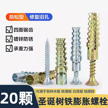 Jaens iron expansion pipe sawtooth expansion screw christmas tree gecko foam lightweight brick metal expansion pipe nails m5*30 20 pcs
