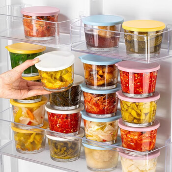 Home story japanese glass crisper pickle box sealed jar food grade pickles kimchi moisture-proof kitchen storage jar