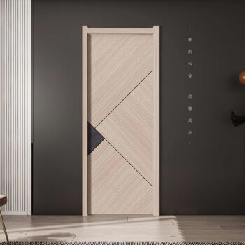 Carbon crystal solid wood door modern room door wooden door interior door set door 2024 bedroom door soundproof door paint-free ordinary style (available for rental housing)-/upgraded three-centimeter integrated door cover//easy to install ()-