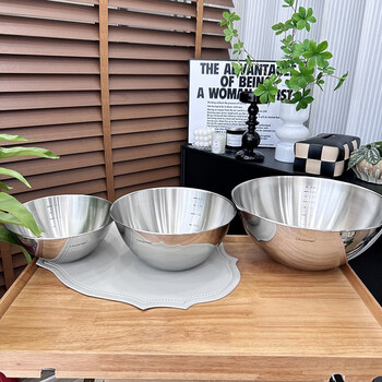 Sailoto japanese-style 304 stainless steel vegetable basin, egg basin, baking bowl, cold salad basin, cooking basin, household 3-piece set