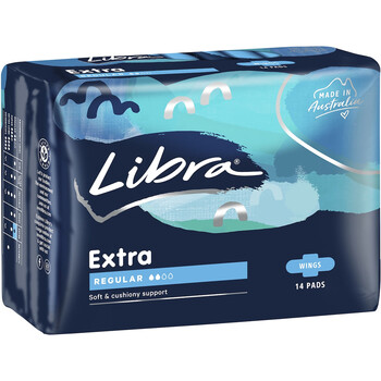Libra australia libra ultra-thin wings day and night sanitary napkins tampons no fluorescent agent extra regular with wings 14 pieces 1 package