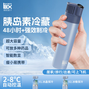Secret box insulin refrigerator box portable rechargeable mini refrigerator cup can be used on airplanes to keep warm and freeze medicines special small refrigerator no electricity cold storage 0.4l